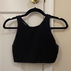 Athleta high neck black sports bra